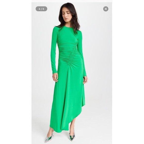 A.L.C. Adeline Dress Fern Green Slinky - Picture 2 of 6